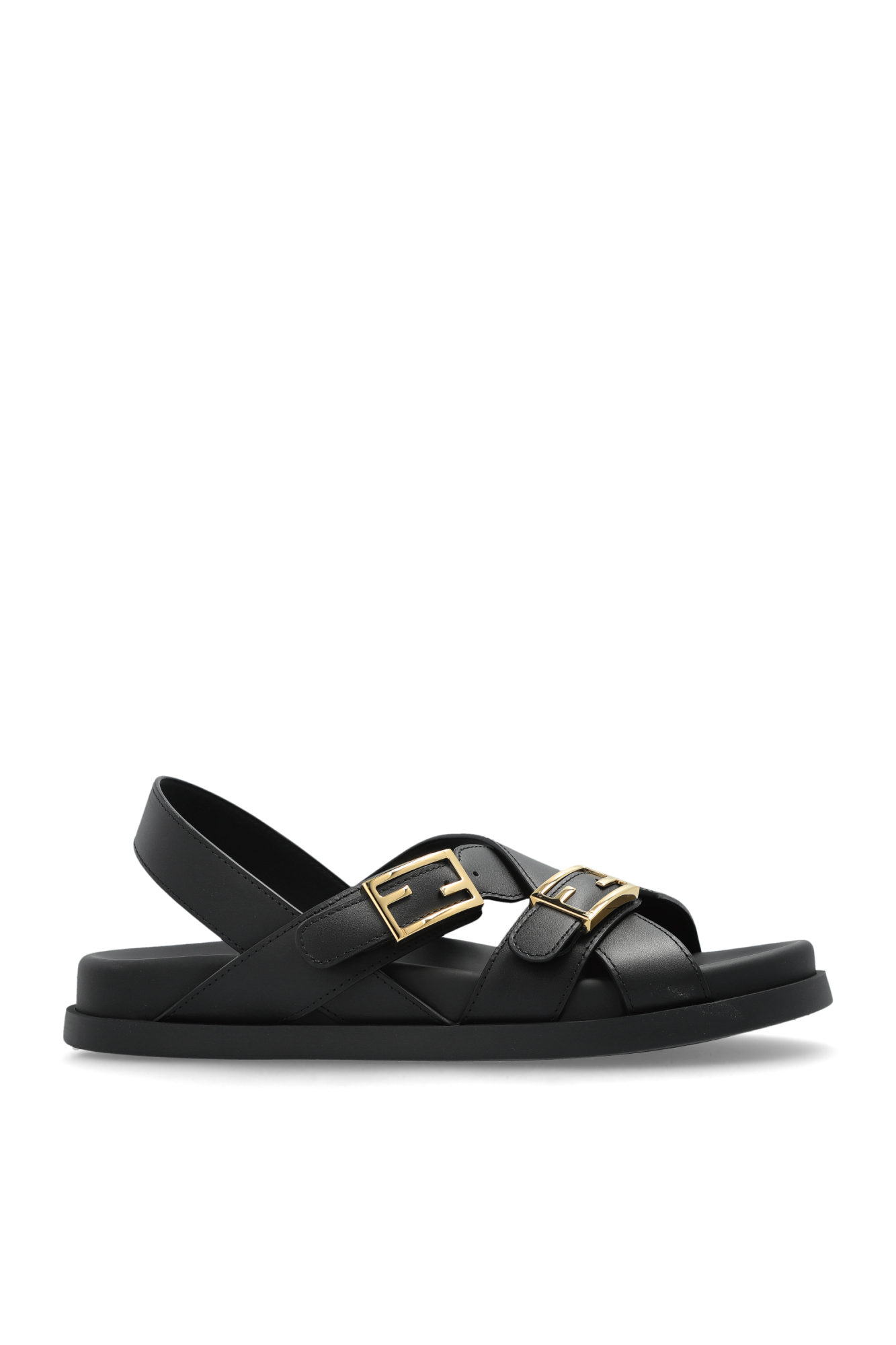 Fendi Women's FF Heeled Sandals Woven Leather Brown 1761122